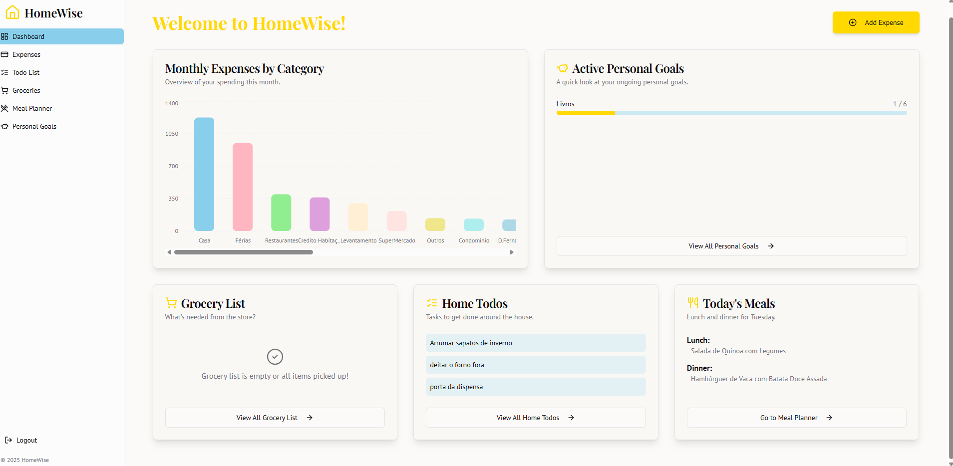 Home ledger — Gestão Doméstica Inteligente
