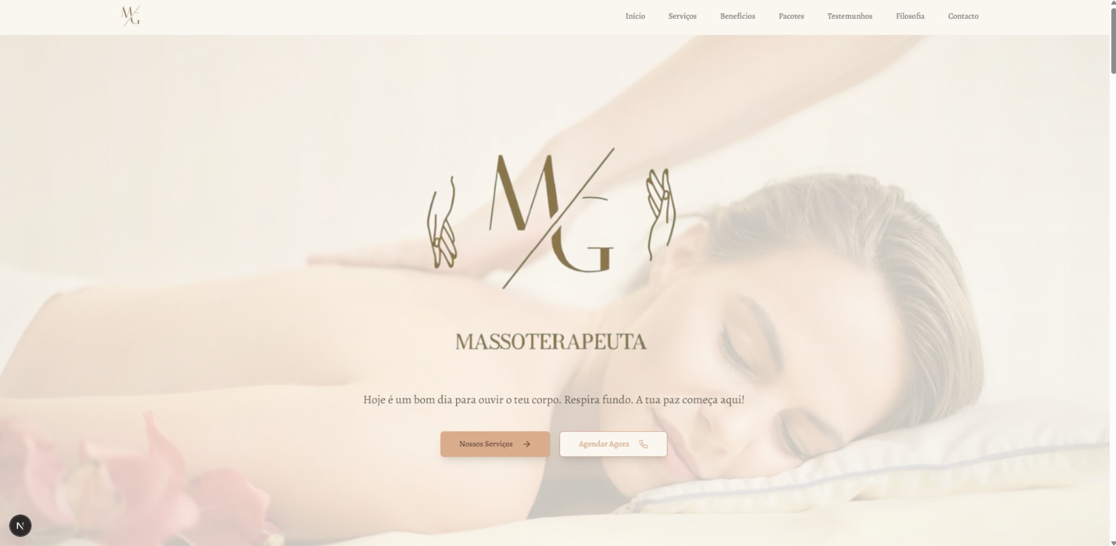 Mg Massoterapeuta — Website para Spa & Bem-Estar