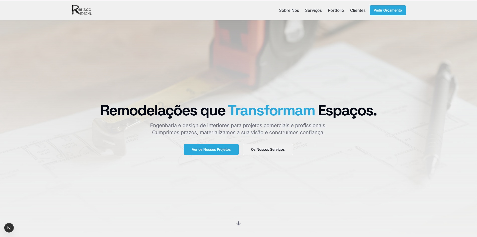 Rabisco Radical — Website para Empresa de Pladur e Divisórias